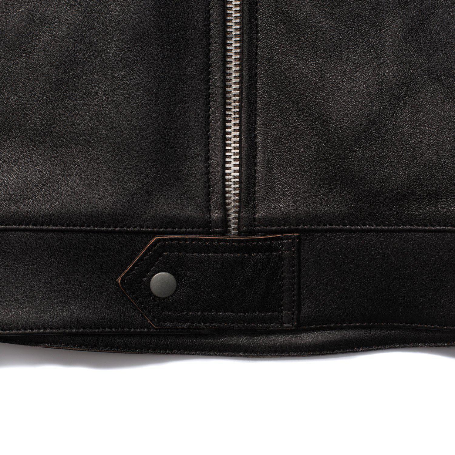 Addict AD-01 Sheepskin Leather Jacket Black - Image 5