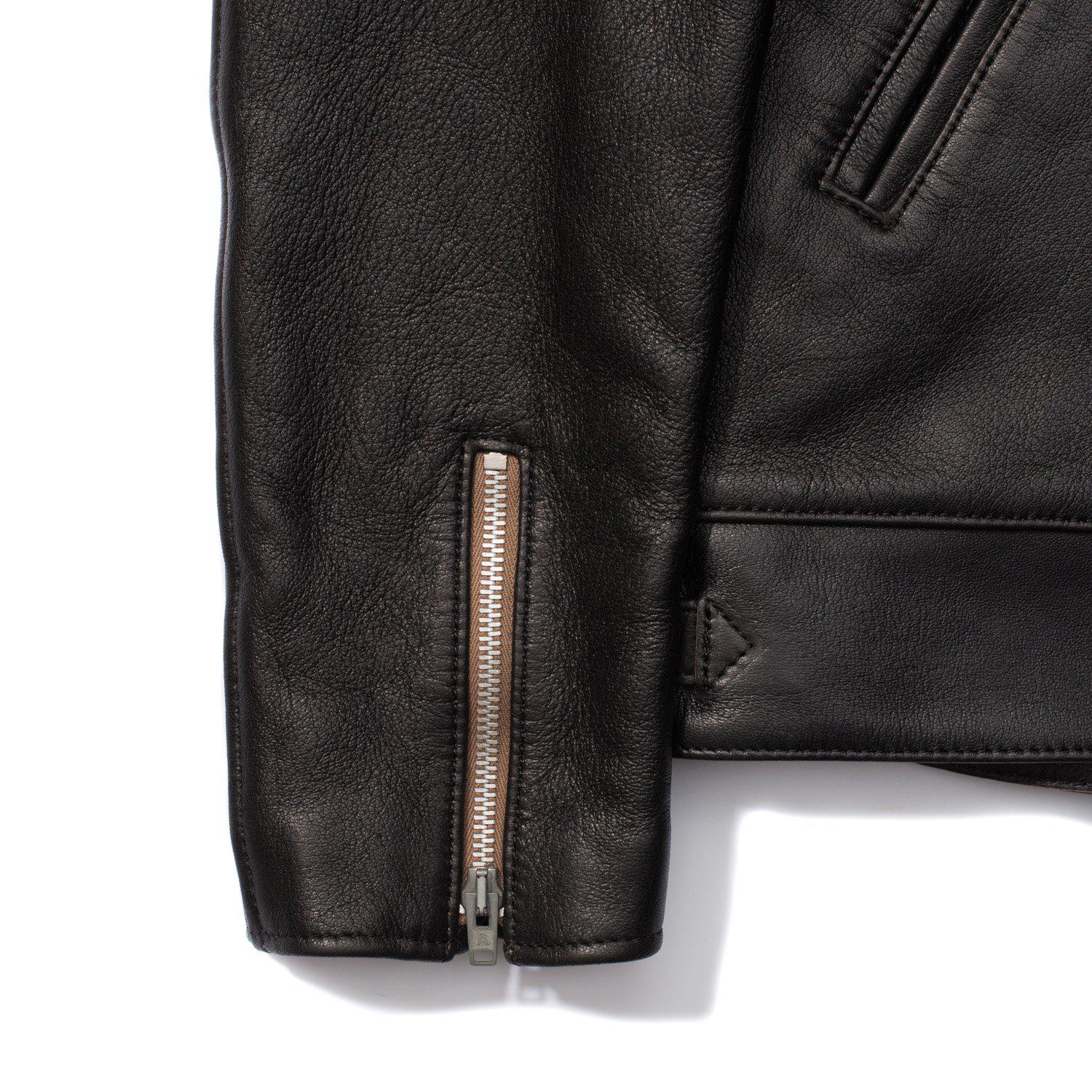 Addict AD-01 Sheepskin Leather Jacket Black - Image 7