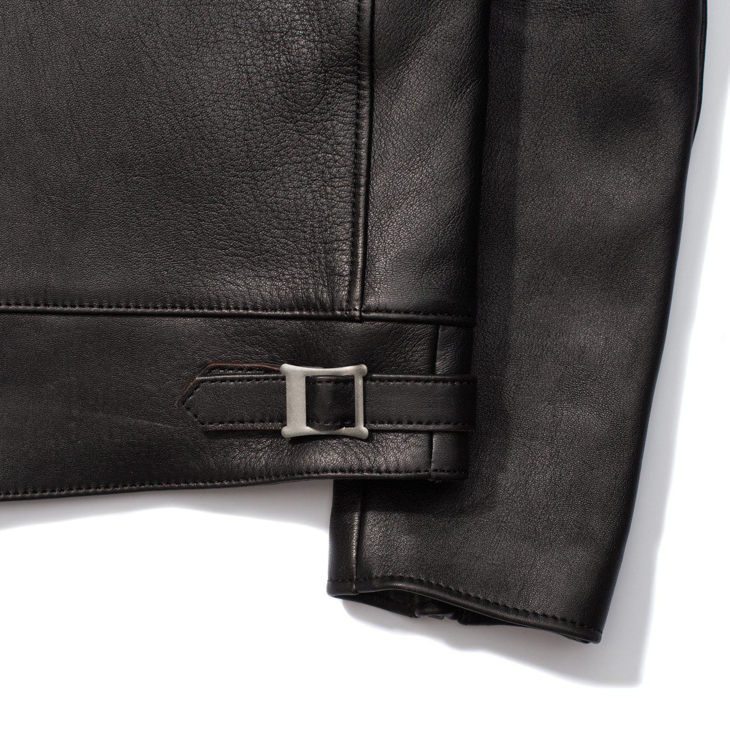 Addict AD-01 Sheepskin Leather Jacket Black - Image 8