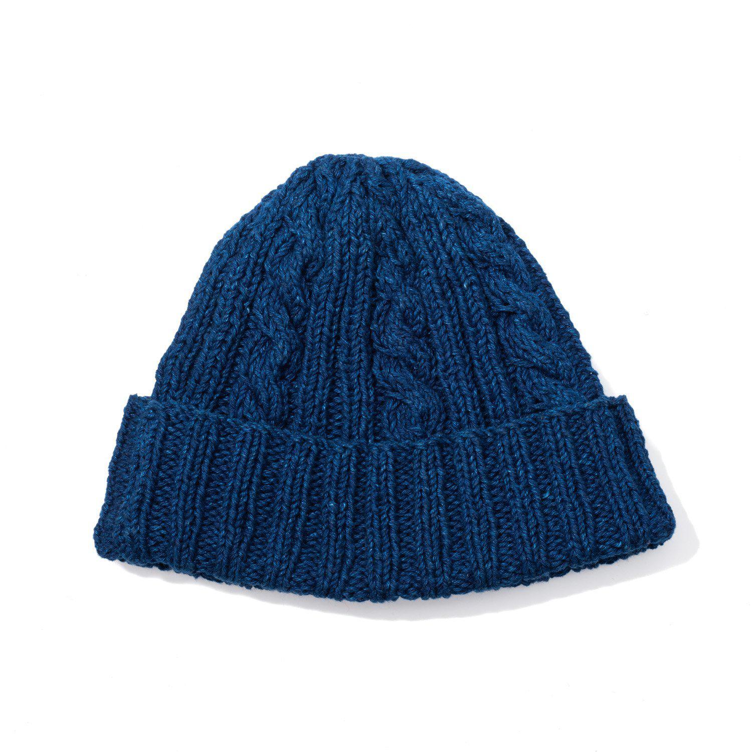 Allevol x Inverallan Cable Knit Indigo Cotton Beanie 22F - Image 3