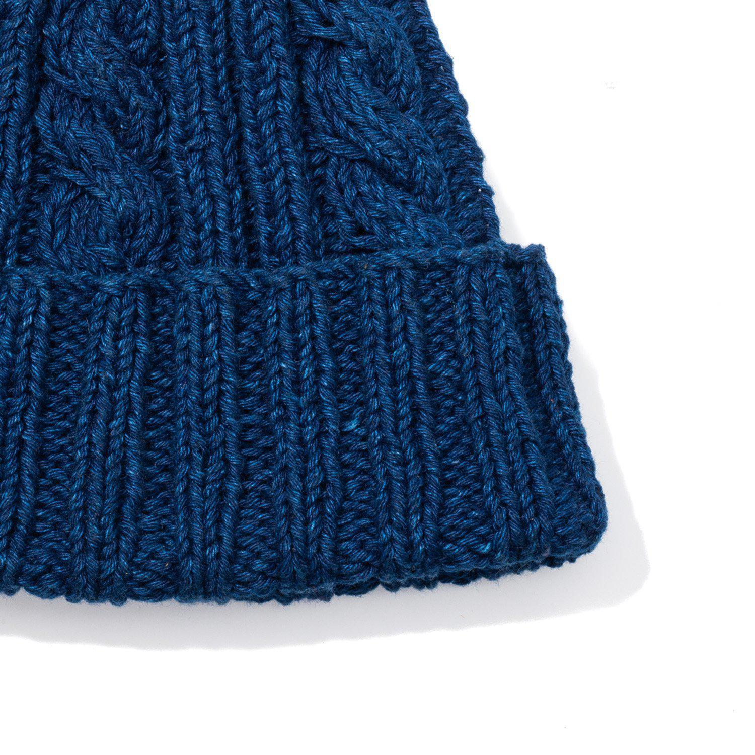 Allevol x Inverallan Cable Knit Indigo Cotton Beanie 22F - Image 4