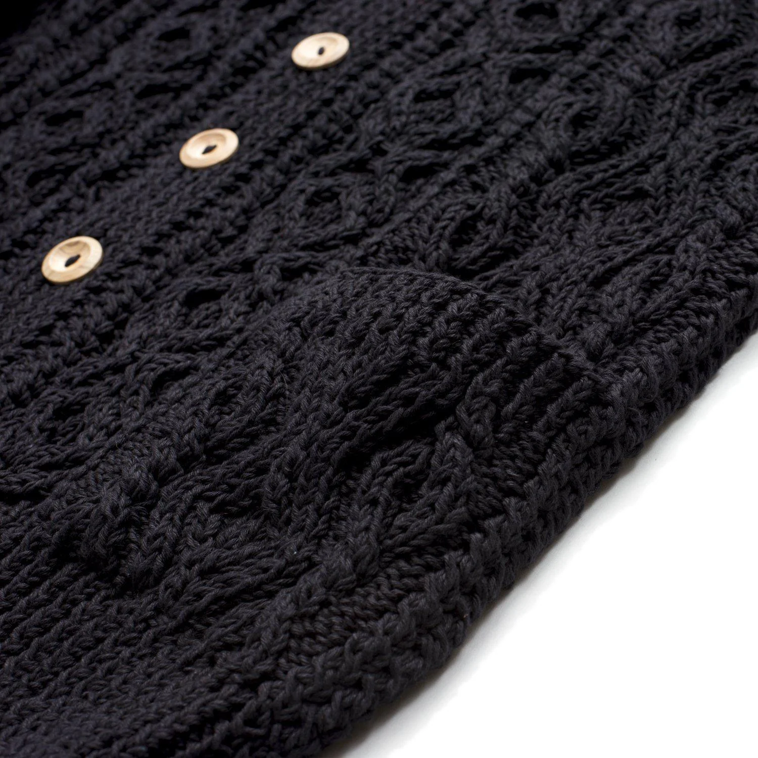 Allevol x Inverallan Cable Knit Cardigan 3A Black - Image 5