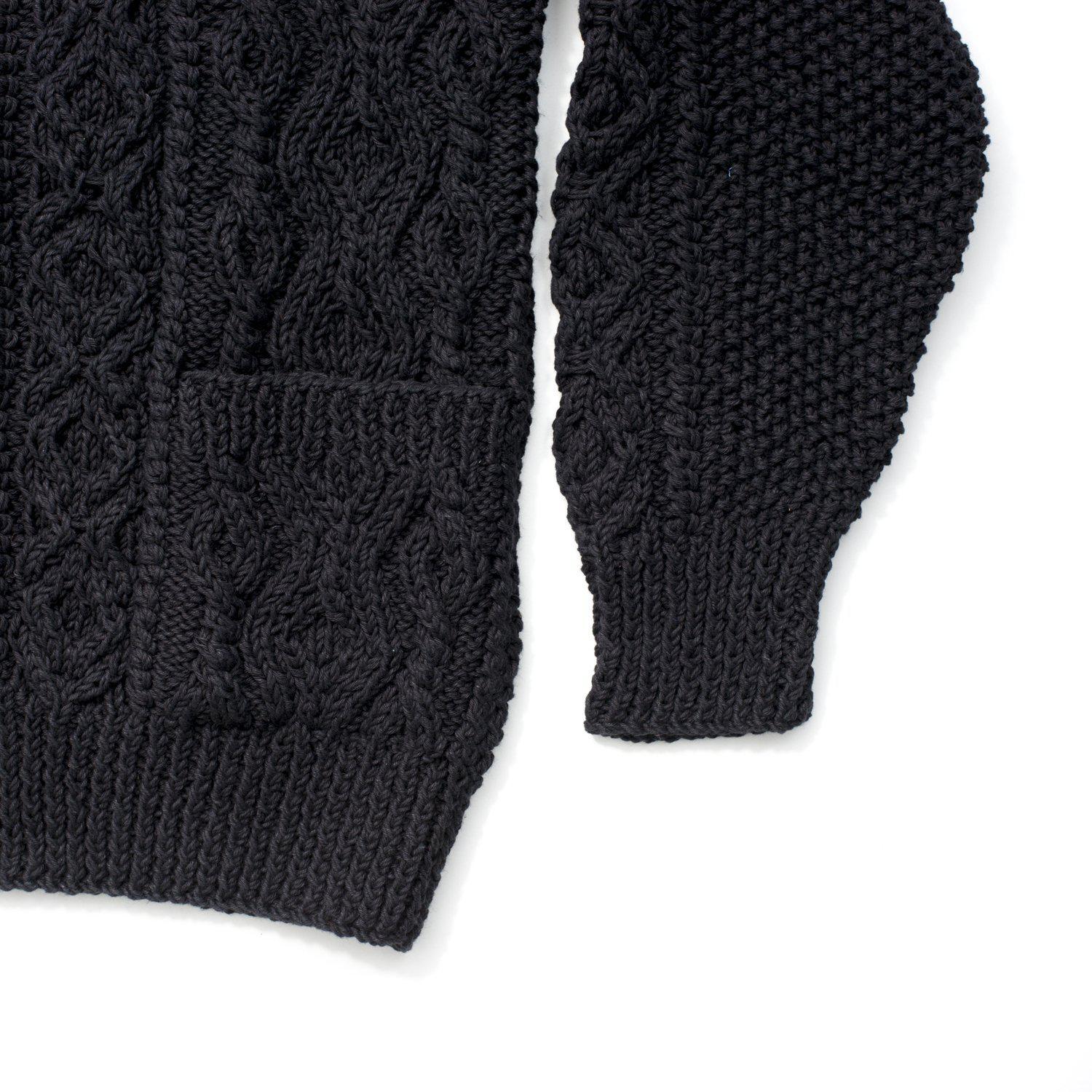 Allevol x Inverallan Cable Knit Cardigan 3A Black - Image 6