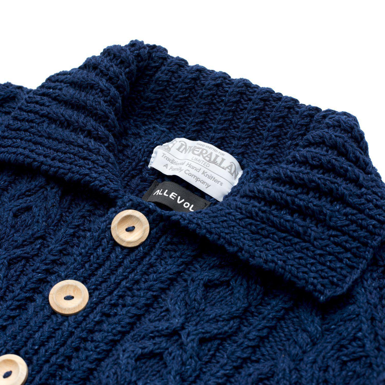 Allevol x Inverallan Cable Knit Cardigan 3A Indigo - Image 3