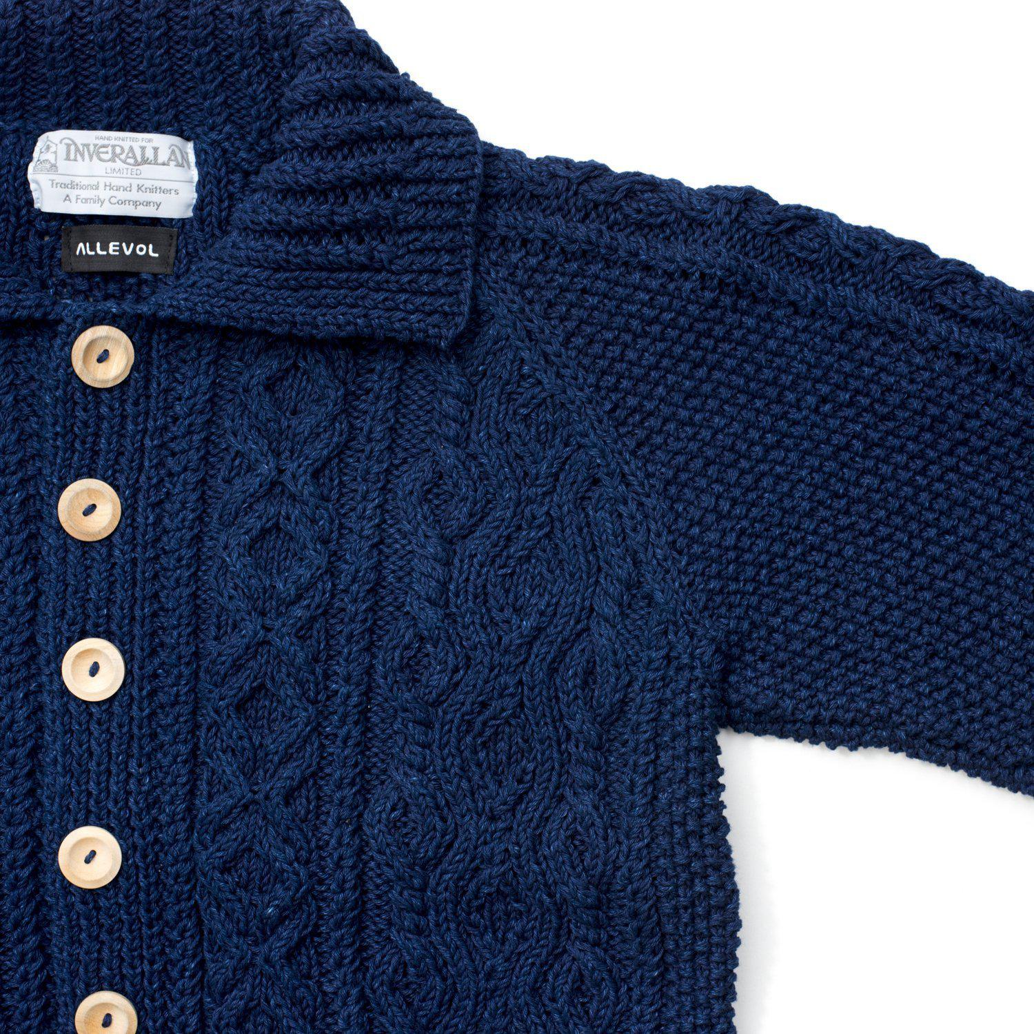 Allevol x Inverallan Cable Knit Cardigan 3A Indigo - Image 4