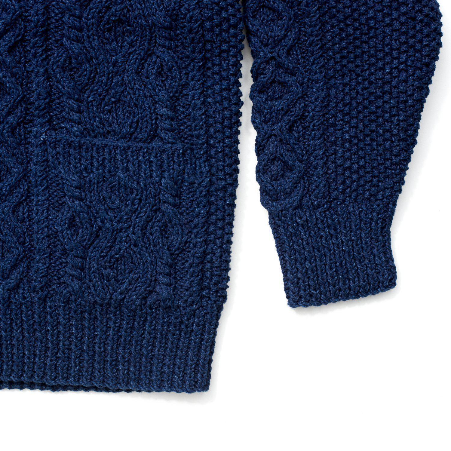 Allevol x Inverallan Cable Knit Cardigan 3A Indigo - Image 5