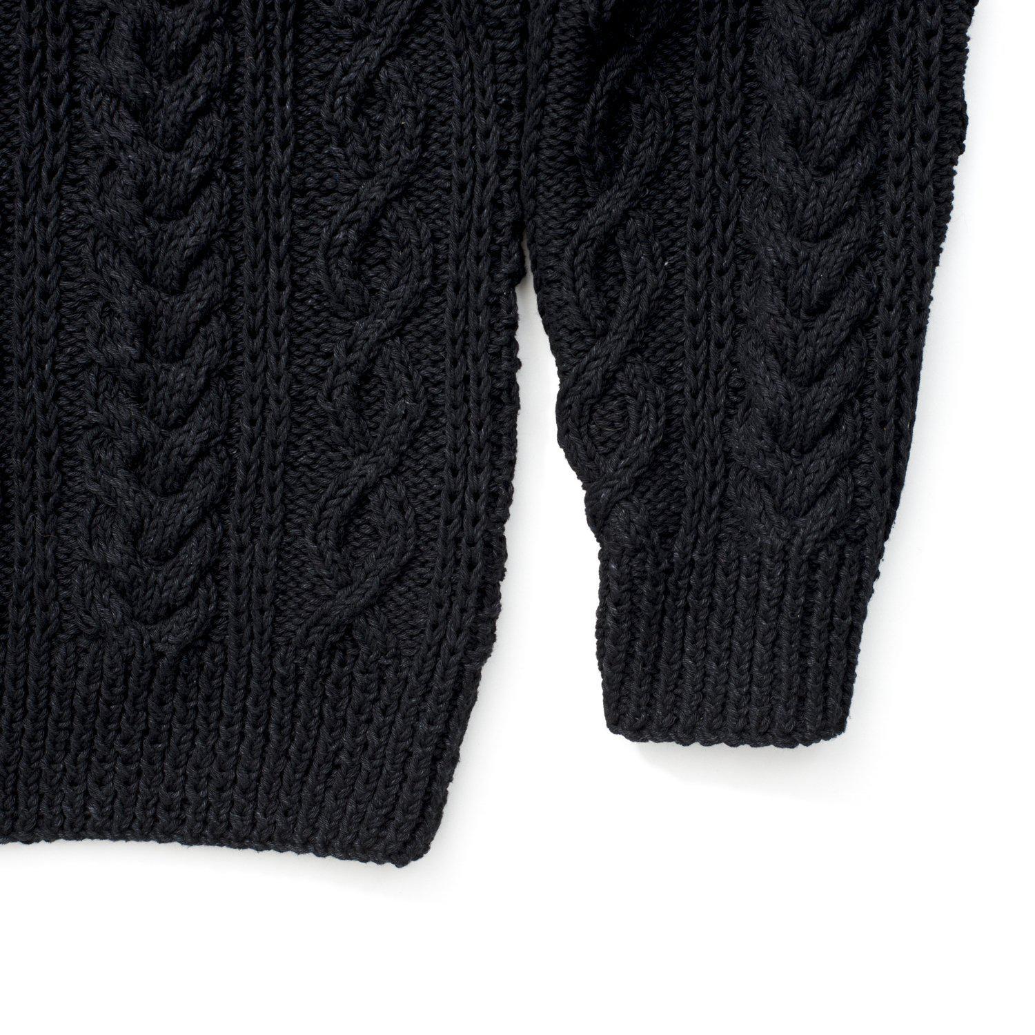 Allevol x Inverallan Cable Knit Crew 1A Black - Image 3