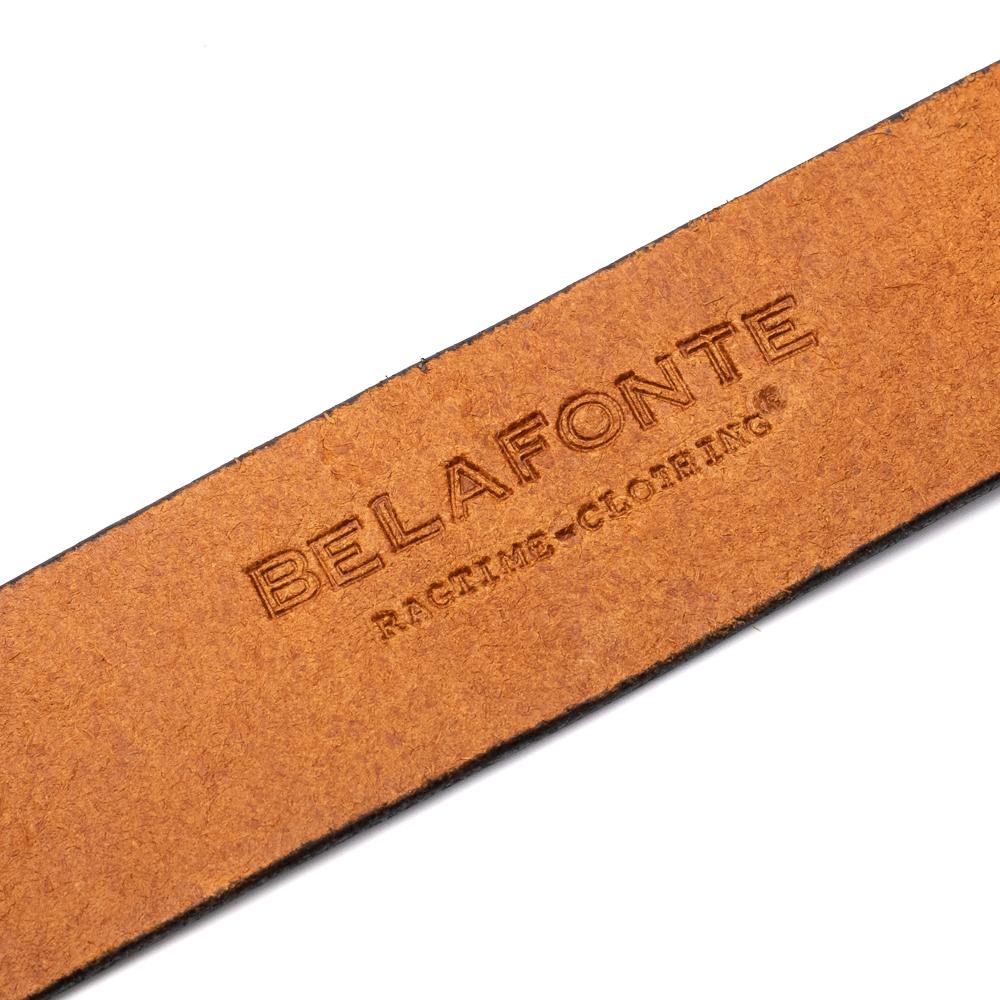 Belafonte Ragtime Leather Garrison Belt 45mm Brown x Brass - Image 4