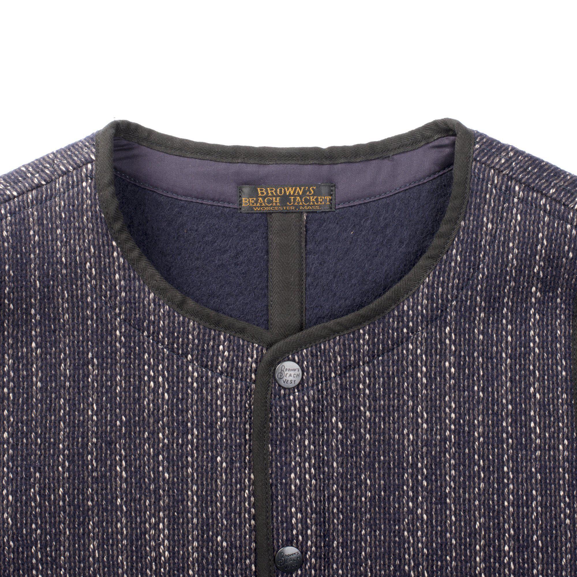 Brown's Beach BBJ-001 Early Vest Navy Stripe - Image 3