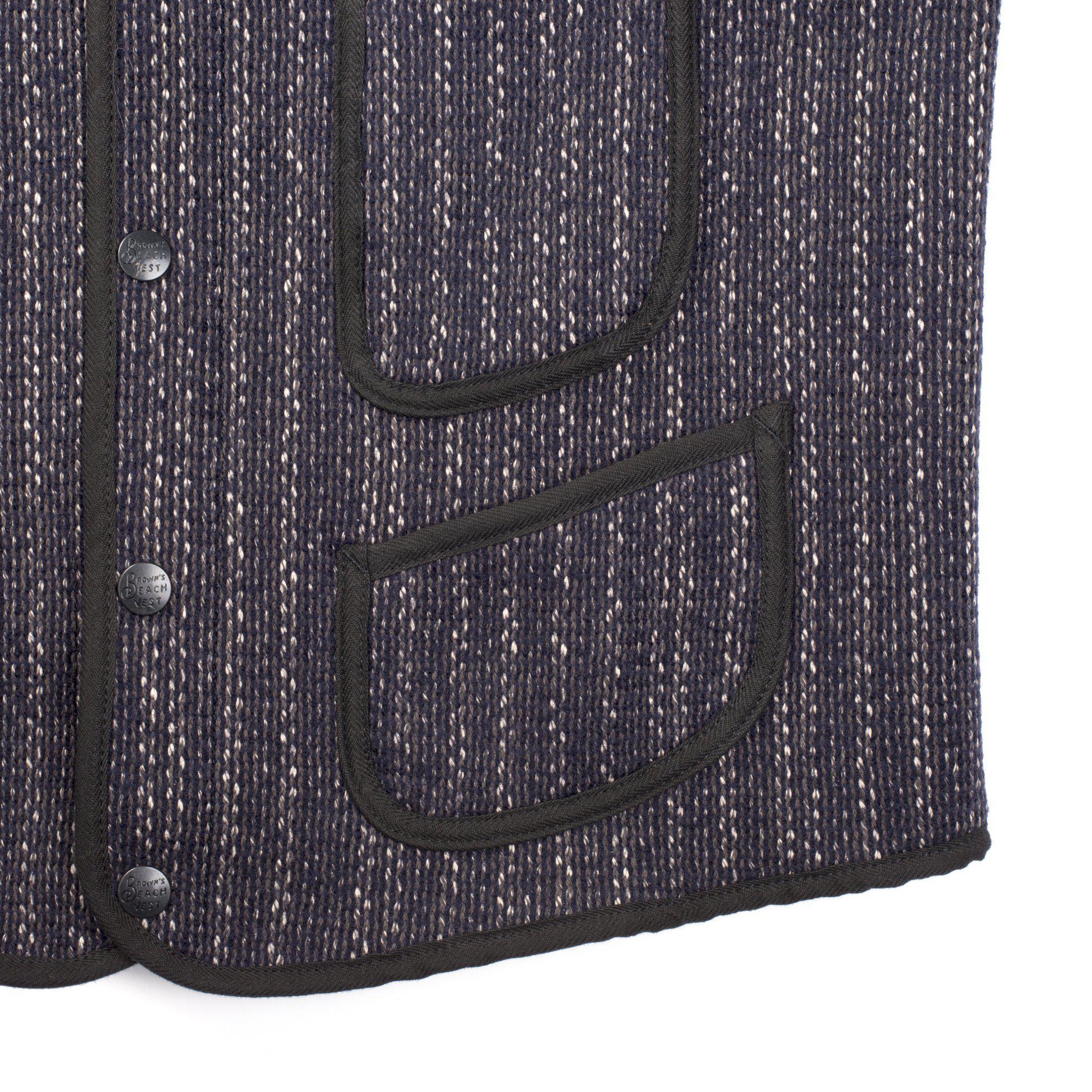 Brown's Beach BBJ-001 Early Vest Navy Stripe - Image 4