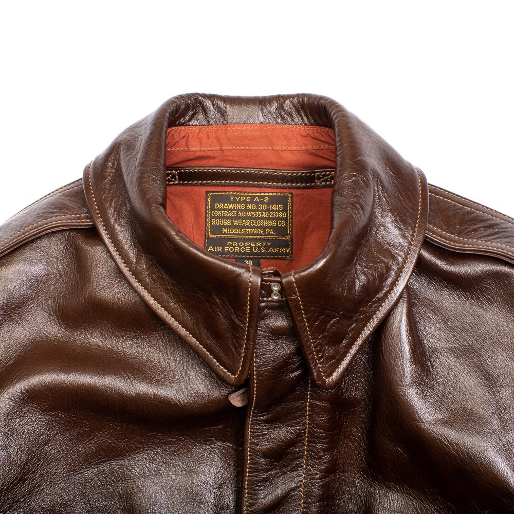 Buzz Rickson's Type A-2 Rough Wear 23380 No Stencil Leather Jacket Seal Brown - Image 4