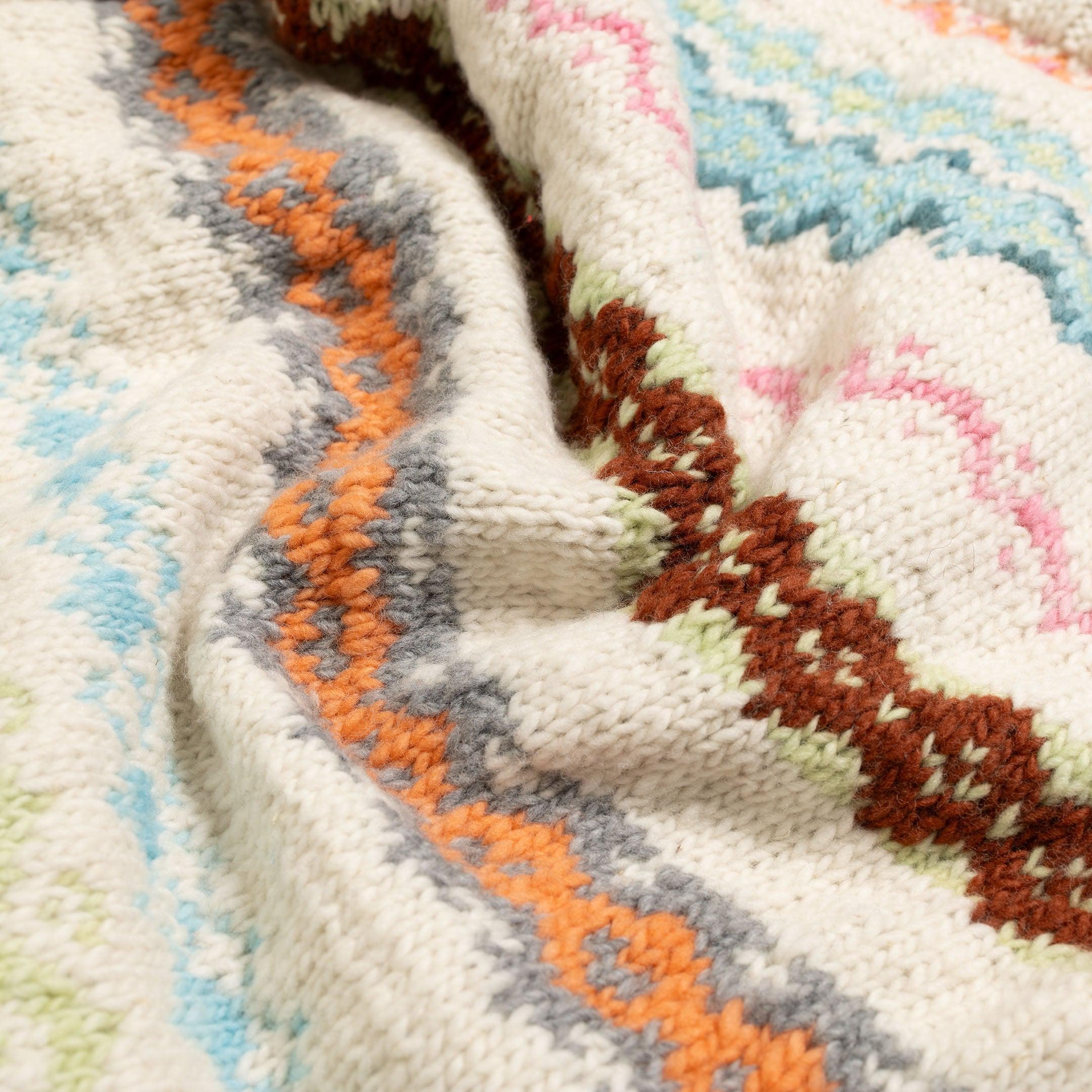 Chamula Fair Isle #8 Pullover Sweater Ivory - Image 4