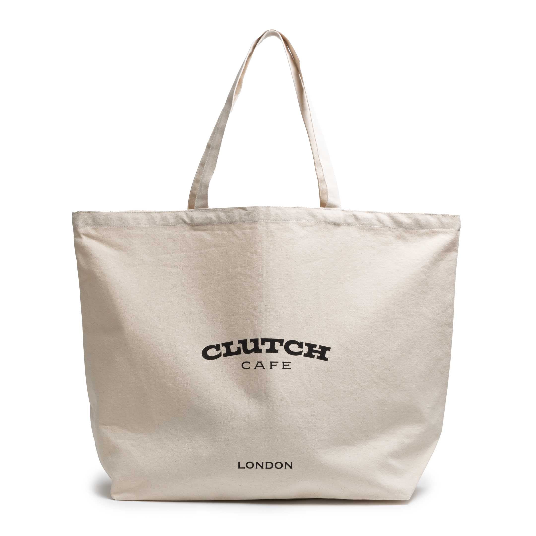 Clutch Cafe Cotton Canvas Tote Bag Large Ecru - Image 3
