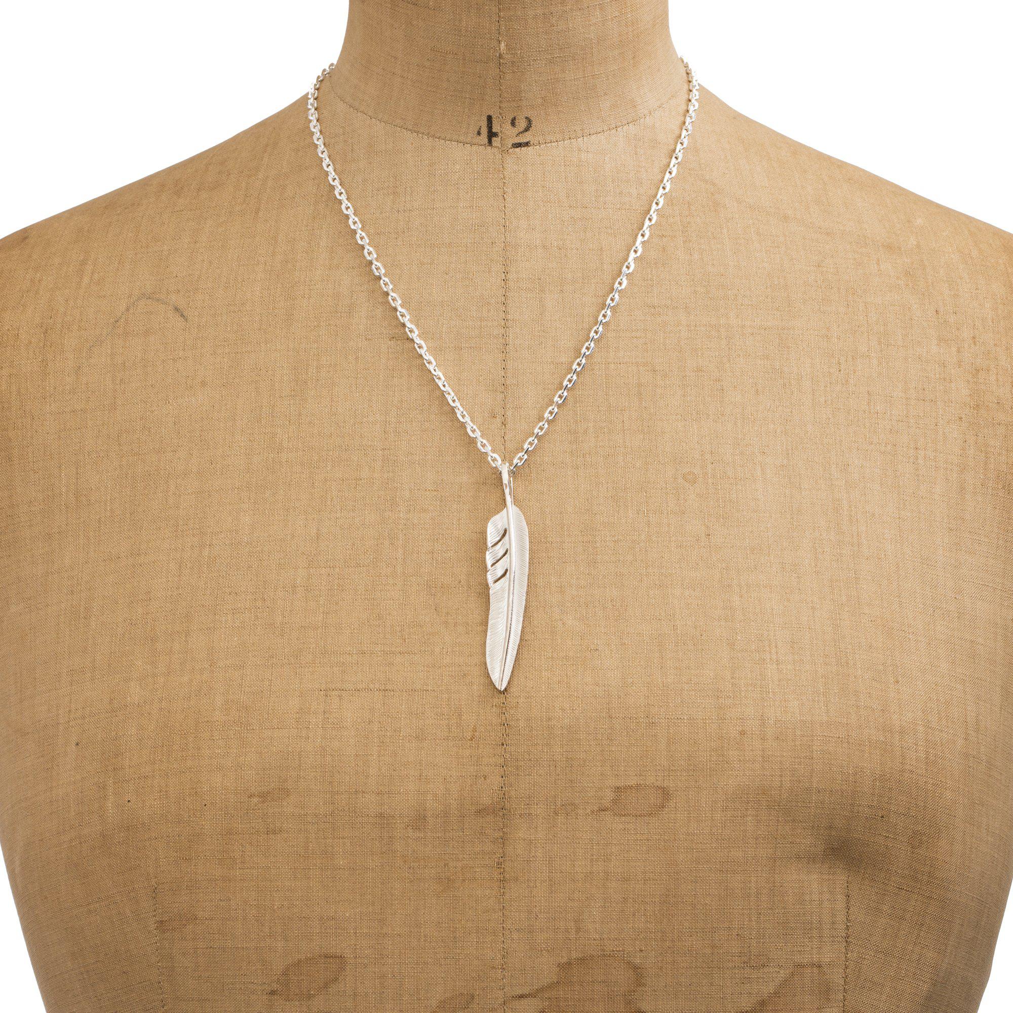 First Arrow's Kazekiri Silver Feather Pendant P-428 - Image 5