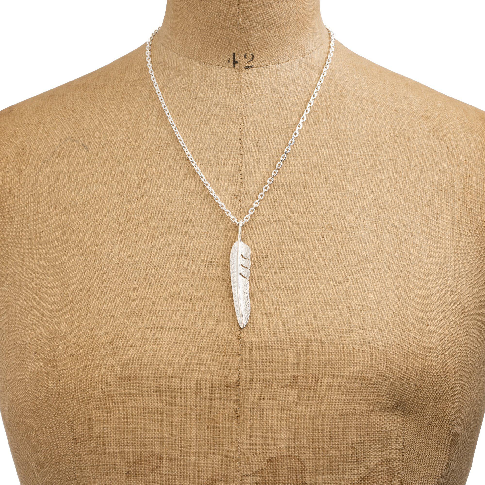 First Arrow's Kazekiri Silver Feather Pendant P-428 - Image 6