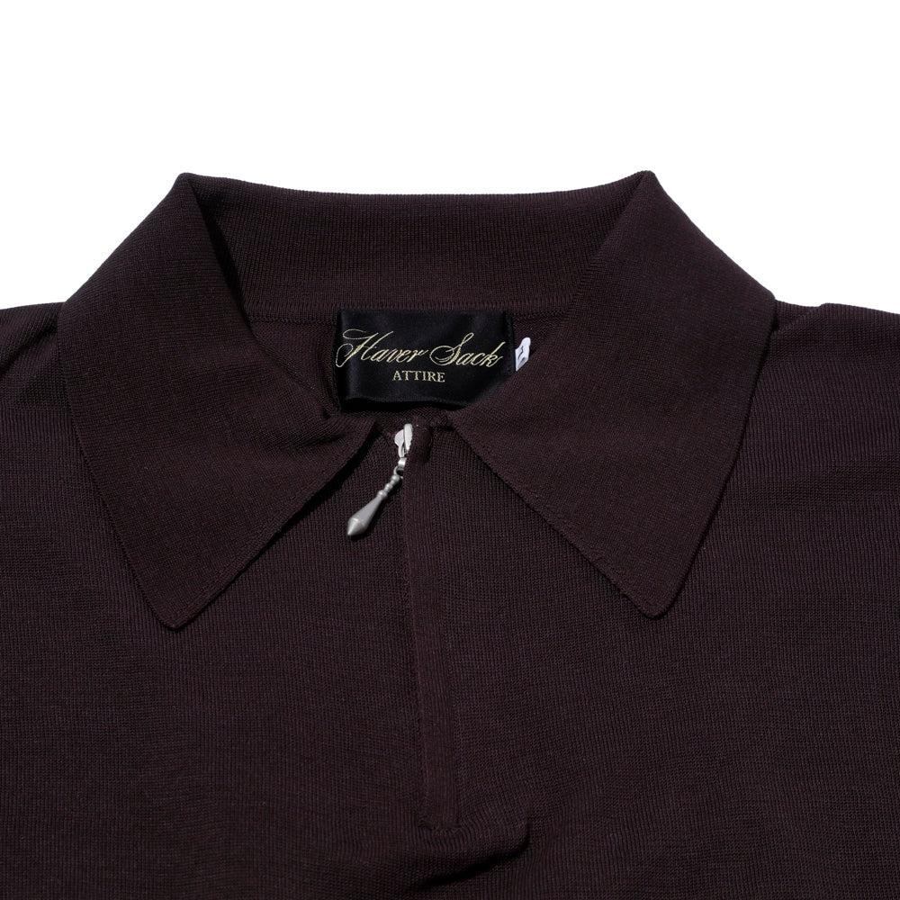 Haversack Zip Knit Polo Brown - Image 3
