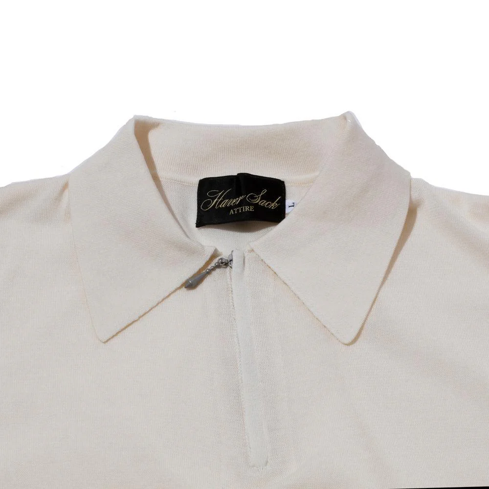 Haversack Zip Knit Polo Ivory - Image 3