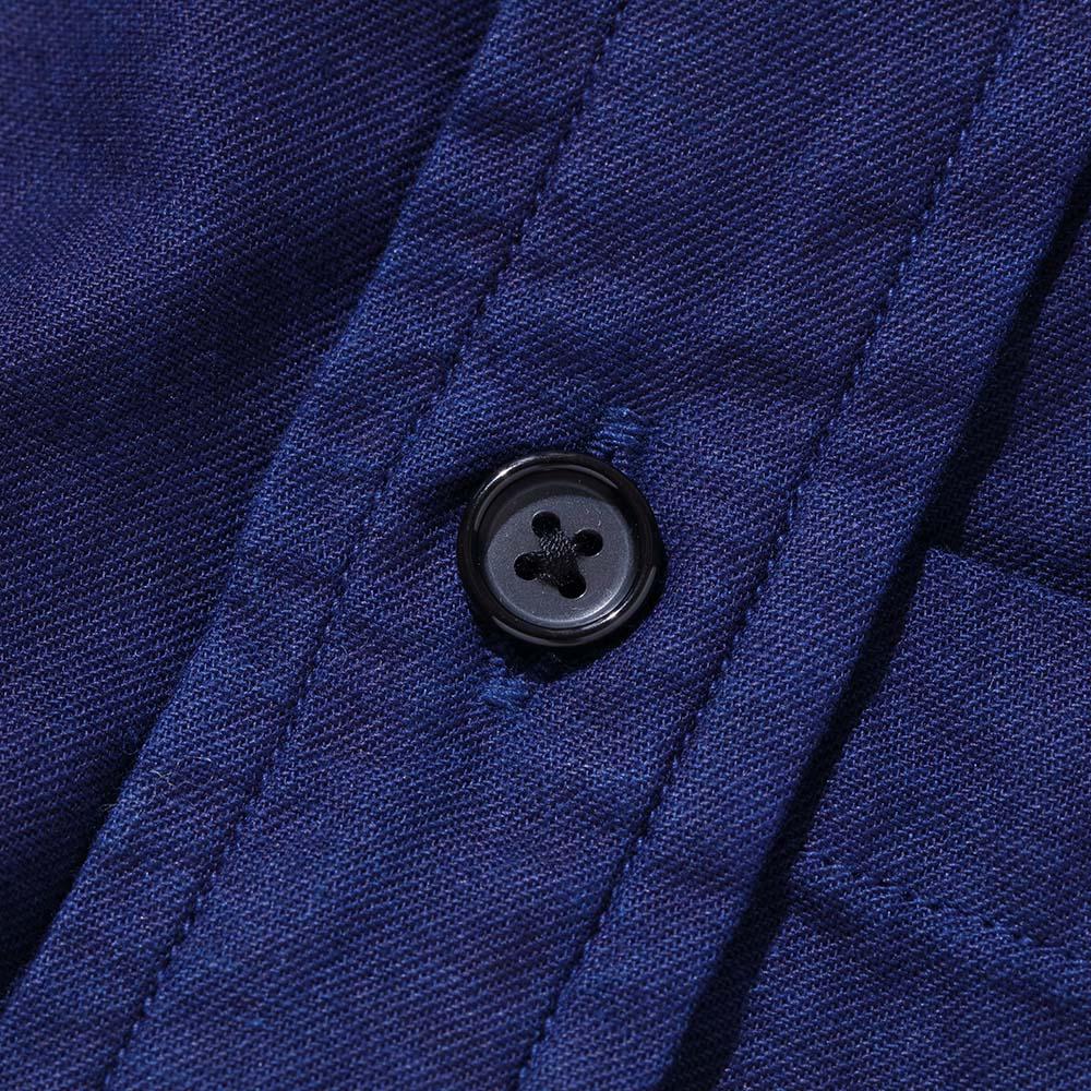 KUON Regular Collar Shirt Aizome Indigo Blue - Image 3