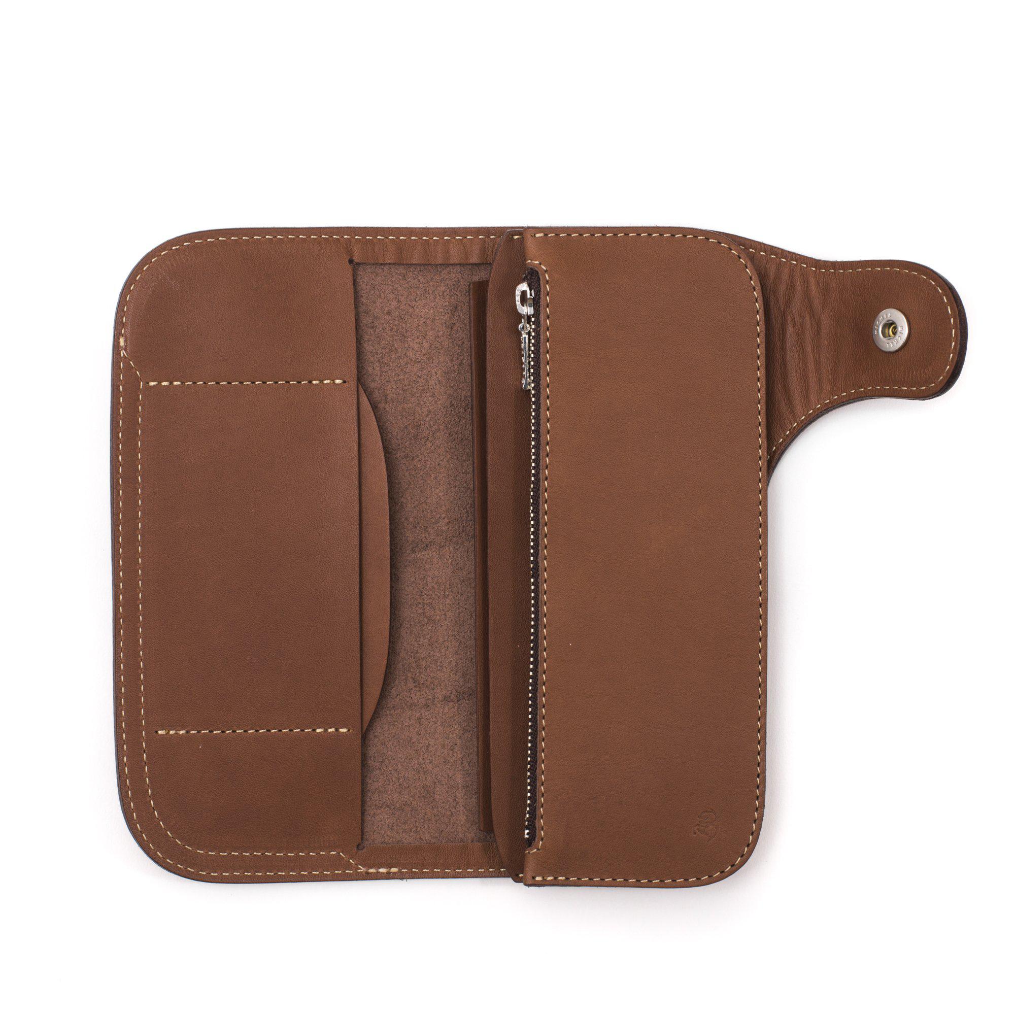 Red Moon Long Wallet Dark Tan - Image 4