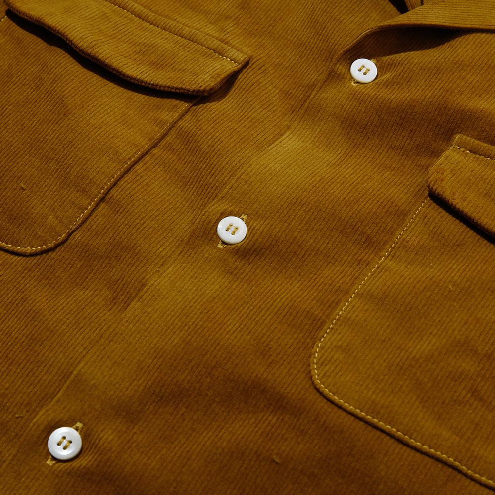 The Real McCoy's Corduroy Open Collar Shirt Mustard - Image 4