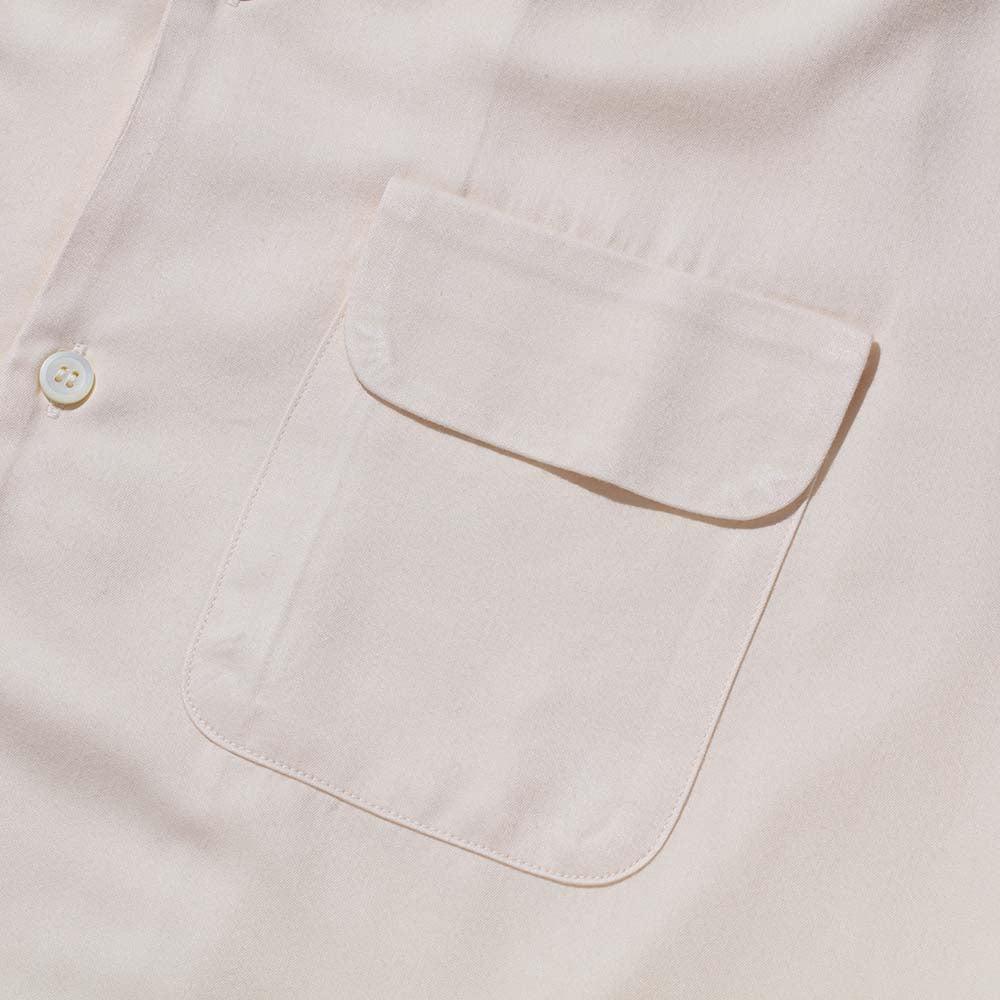 The Real McCoy's Open Collar Rayon Shirt Ecru - Image 4